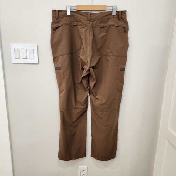LL Bean Cresta Hiking Pants Brown Water Resistant Outdoor Nylon Mens 36x… - Picture 3 of 11